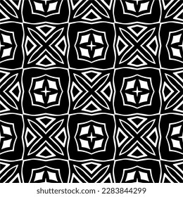 Black and white abstract patterns.Seamless monochrome repeating pattern for web page, textures, card, poster, fabric, textile.