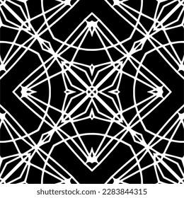 Black and white abstract patterns.Seamless monochrome repeating pattern for web page, textures, card, poster, fabric, textile.