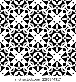 Black and white abstract patterns.Seamless monochrome repeating pattern for web page, textures, card, poster, fabric, textile.