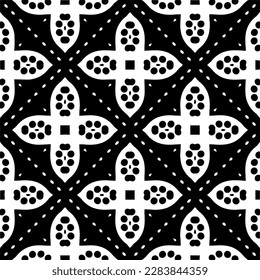Black and white abstract patterns.Seamless monochrome repeating pattern for web page, textures, card, poster, fabric, textile.