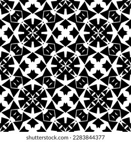 Black and white abstract patterns.Seamless monochrome repeating pattern for web page, textures, card, poster, fabric, textile.