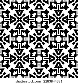 Patrones abstractos en blanco y negro.Patrón de repetición monocromo sin foco para páginas web, texturas, tarjetas, afiches, tejidos, textiles.