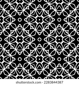 Black and white abstract patterns.Seamless monochrome repeating pattern for web page, textures, card, poster, fabric, textile.