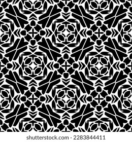 Black and white abstract patterns.Seamless monochrome repeating pattern for web page, textures, card, poster, fabric, textile.