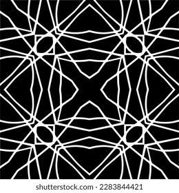 Black and white abstract patterns.Seamless monochrome repeating pattern for web page, textures, card, poster, fabric, textile.
