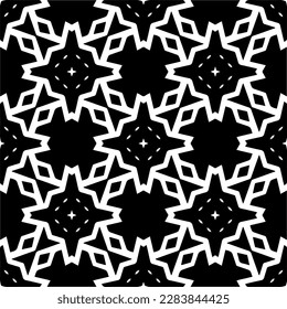 Black and white abstract patterns.Seamless monochrome repeating pattern for web page, textures, card, poster, fabric, textile.