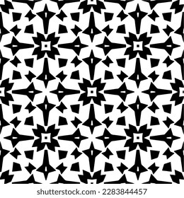 Black and white abstract patterns.Seamless monochrome repeating pattern for web page, textures, card, poster, fabric, textile.