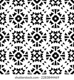 Black and white abstract patterns.Seamless monochrome repeating pattern for web page, textures, card, poster, fabric, textile.
