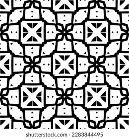 Schwarz-Weiß abstrakte Muster.Nahtlose monochrome Wiederholung Muster für Webseiten, Texturen, Karten, Poster, Gewebe, Textilien.