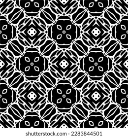 Black and white abstract patterns.Seamless monochrome repeating pattern for web page, textures, card, poster, fabric, textile.