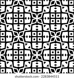 Patrones abstractos en blanco y negro.Patrón de repetición monocromo sin foco para páginas web, texturas, tarjetas, afiches, tejidos, textiles.