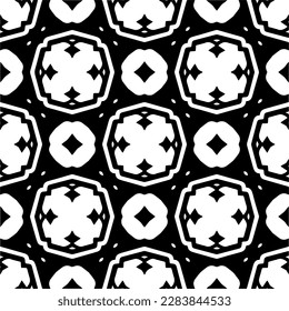 Black and white abstract patterns.Seamless monochrome repeating pattern for web page, textures, card, poster, fabric, textile.