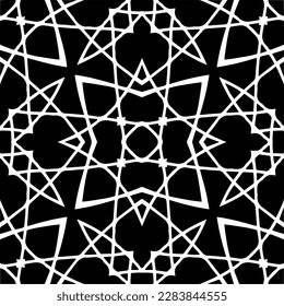 Black and white abstract patterns.Seamless monochrome repeating pattern for web page, textures, card, poster, fabric, textile.