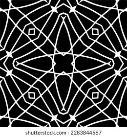 Patrones abstractos en blanco y negro.Patrón de repetición monocromo sin foco para páginas web, texturas, tarjetas, afiches, tejidos, textiles.