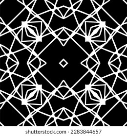 Black and white abstract patterns.Seamless monochrome repeating pattern for web page, textures, card, poster, fabric, textile.