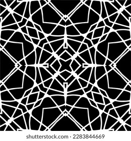 Black and white abstract patterns.Seamless monochrome repeating pattern for web page, textures, card, poster, fabric, textile.