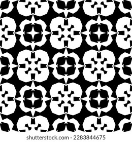 Black and white abstract patterns.Seamless monochrome repeating pattern for web page, textures, card, poster, fabric, textile.