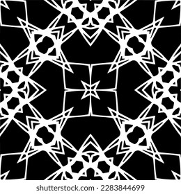 Patrones abstractos en blanco y negro.Patrón de repetición monocromo sin foco para páginas web, texturas, tarjetas, afiches, tejidos, textiles.