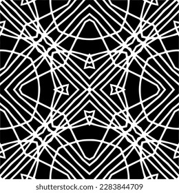 Black and white abstract patterns.Seamless monochrome repeating pattern for web page, textures, card, poster, fabric, textile.