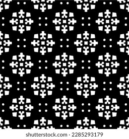 Black and white abstract patterns.Seamless monochrome repeating pattern for web page, textures, card, poster, fabric, textile.
