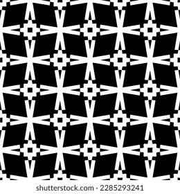 Black and white abstract patterns.Seamless monochrome repeating pattern for web page, textures, card, poster, fabric, textile.