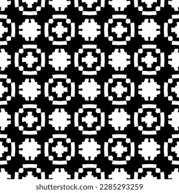 Black and white abstract patterns.Seamless monochrome repeating pattern for web page, textures, card, poster, fabric, textile.