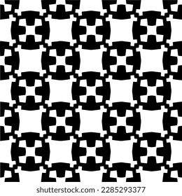 Patrones abstractos en blanco y negro.Patrón de repetición monocromo sin foco para páginas web, texturas, tarjetas, afiches, tejidos, textiles.