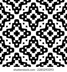 Black and white abstract patterns.Seamless monochrome repeating pattern for web page, textures, card, poster, fabric, textile.