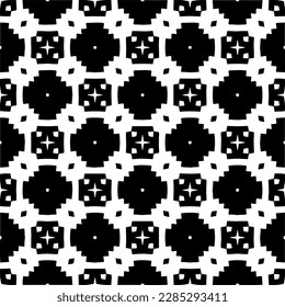 Black and white abstract patterns.Seamless monochrome repeating pattern for web page, textures, card, poster, fabric, textile.
