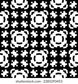 Schwarz-Weiß abstrakte Muster.Nahtlose monochrome Wiederholung Muster für Webseiten, Texturen, Karten, Poster, Gewebe, Textilien.