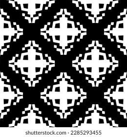 Black and white abstract patterns.Seamless monochrome repeating pattern for web page, textures, card, poster, fabric, textile.
