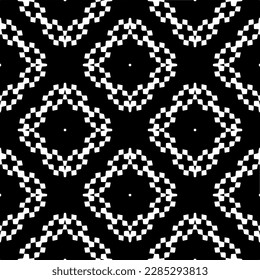 Black and white abstract patterns.Seamless monochrome repeating pattern for web page, textures, card, poster, fabric, textile.