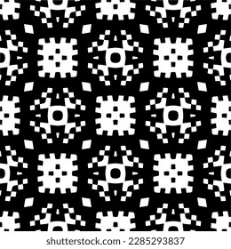Black and white abstract patterns.Seamless monochrome repeating pattern for web page, textures, card, poster, fabric, textile.