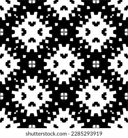 Black and white abstract patterns.Seamless monochrome repeating pattern for web page, textures, card, poster, fabric, textile.