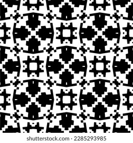 Black and white abstract patterns.Seamless monochrome repeating pattern for web page, textures, card, poster, fabric, textile.