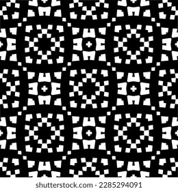 Schwarz-Weiß abstrakte Muster.Nahtlose monochrome Wiederholung Muster für Webseiten, Texturen, Karten, Poster, Gewebe, Textilien.