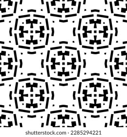Schwarz-Weiß abstrakte Muster.Nahtlose monochrome Wiederholung Muster für Webseiten, Texturen, Karten, Poster, Gewebe, Textilien.