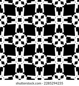 Black and white abstract patterns.Seamless monochrome repeating pattern for web page, textures, card, poster, fabric, textile.