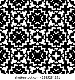 Schwarz-Weiß abstrakte Muster.Nahtlose monochrome Wiederholung Muster für Webseiten, Texturen, Karten, Poster, Gewebe, Textilien.