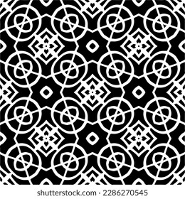 Black and white abstract patterns.Seamless monochrome repeating pattern for web page, textures, card, poster, fabric, textile.