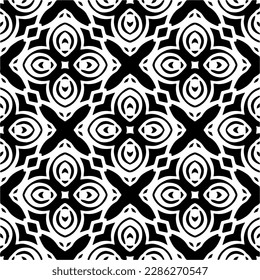 Schwarz-Weiß abstrakte Muster.Nahtlose monochrome Wiederholung Muster für Webseiten, Texturen, Karten, Poster, Gewebe, Textilien.