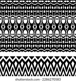 Schwarz-Weiß abstrakte Muster.Nahtlose monochrome Wiederholung Muster für Webseiten, Texturen, Karten, Poster, Gewebe, Textilien.
