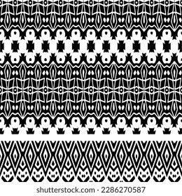 Black and white abstract patterns.Seamless monochrome repeating pattern for web page, textures, card, poster, fabric, textile.