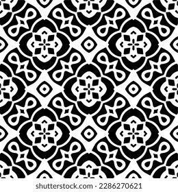 Black and white abstract patterns.Seamless monochrome repeating pattern for web page, textures, card, poster, fabric, textile.