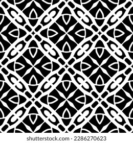Black and white abstract patterns.Seamless monochrome repeating pattern for web page, textures, card, poster, fabric, textile.