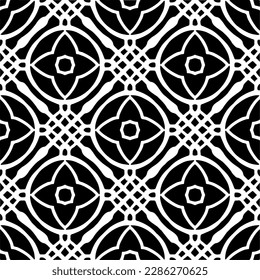 Patrones abstractos en blanco y negro.Patrón de repetición monocromo sin foco para páginas web, texturas, tarjetas, afiches, tejidos, textiles.