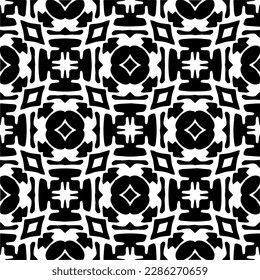 Black and white abstract patterns.Seamless monochrome repeating pattern for web page, textures, card, poster, fabric, textile.