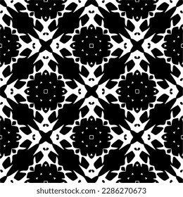 Schwarz-Weiß abstrakte Muster.Nahtlose monochrome Wiederholung Muster für Webseiten, Texturen, Karten, Poster, Gewebe, Textilien.