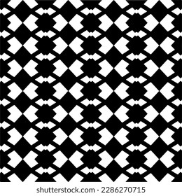 Patrones abstractos en blanco y negro.Patrón de repetición monocromo sin foco para páginas web, texturas, tarjetas, afiches, tejidos, textiles.