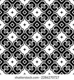 Black and white abstract patterns.Seamless monochrome repeating pattern for web page, textures, card, poster, fabric, textile.
